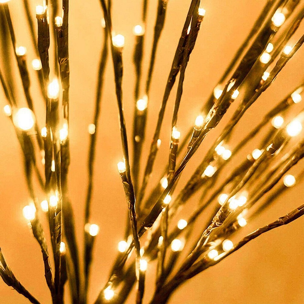 3-Pack 60-LEDs Lighted Artificial Brown Twig Tree Branch USB Plug In Warm