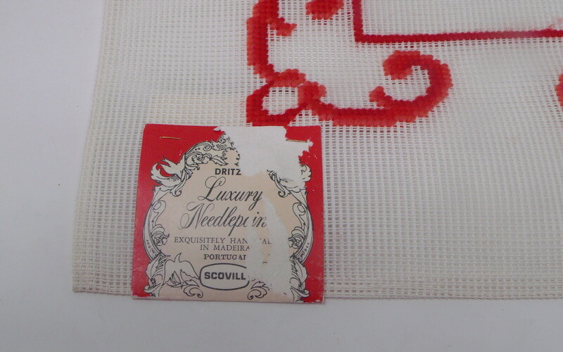 Vintage HTF Dritz Needlepoint Canvas Scroll Frame with Instructions