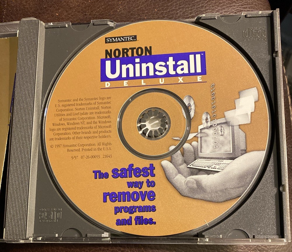 1997 Norton Uninstall Deluxe by Symantec Windows PC CD-ROM