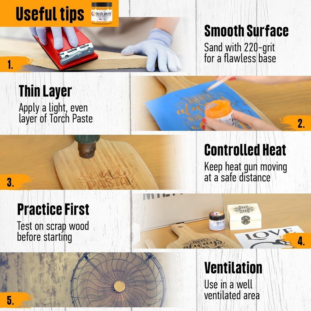 Patent Pending Wood Burning Paste for Easy Application on Various Materials