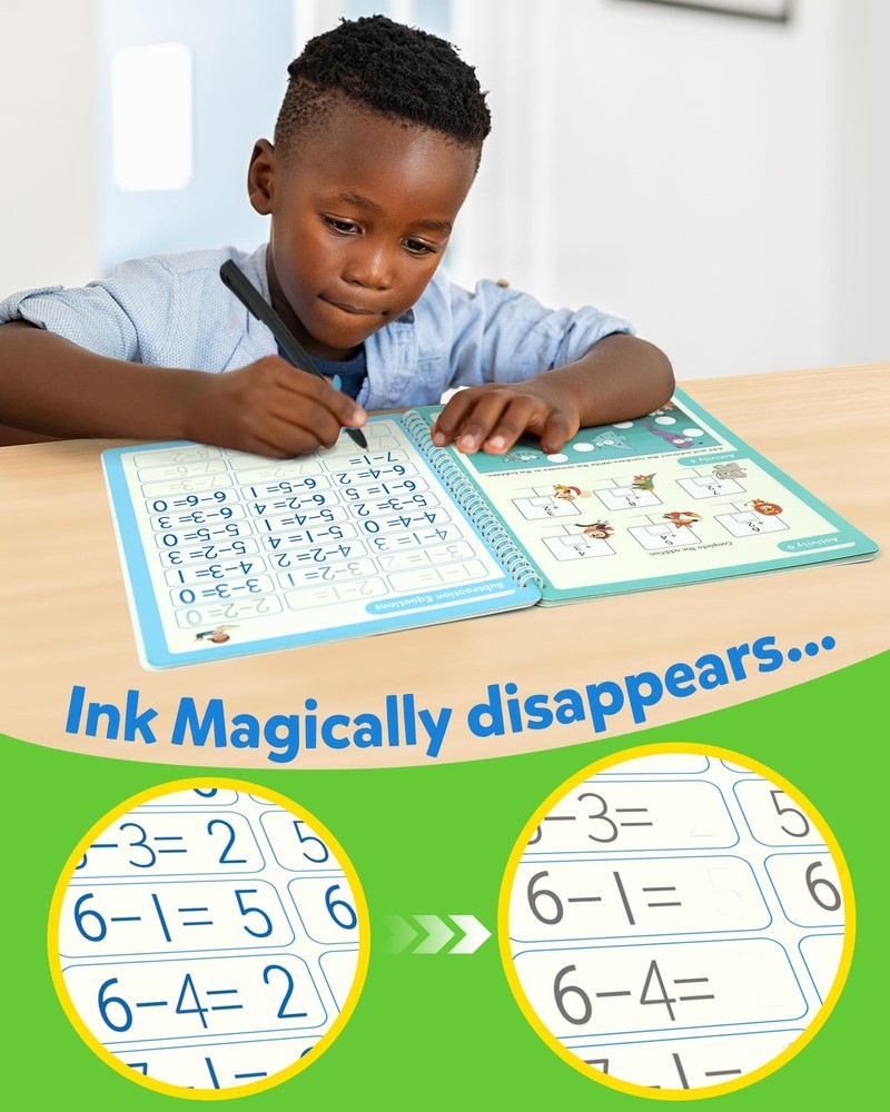 Coogam 6Pcs Magic Grooved Writing Practice for Kids, Handwriting...
