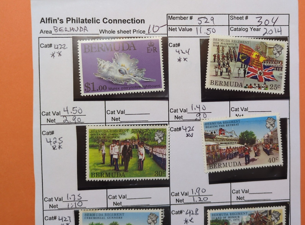APC W6159 Bermuda MNH on circuit sheets with $130+ value