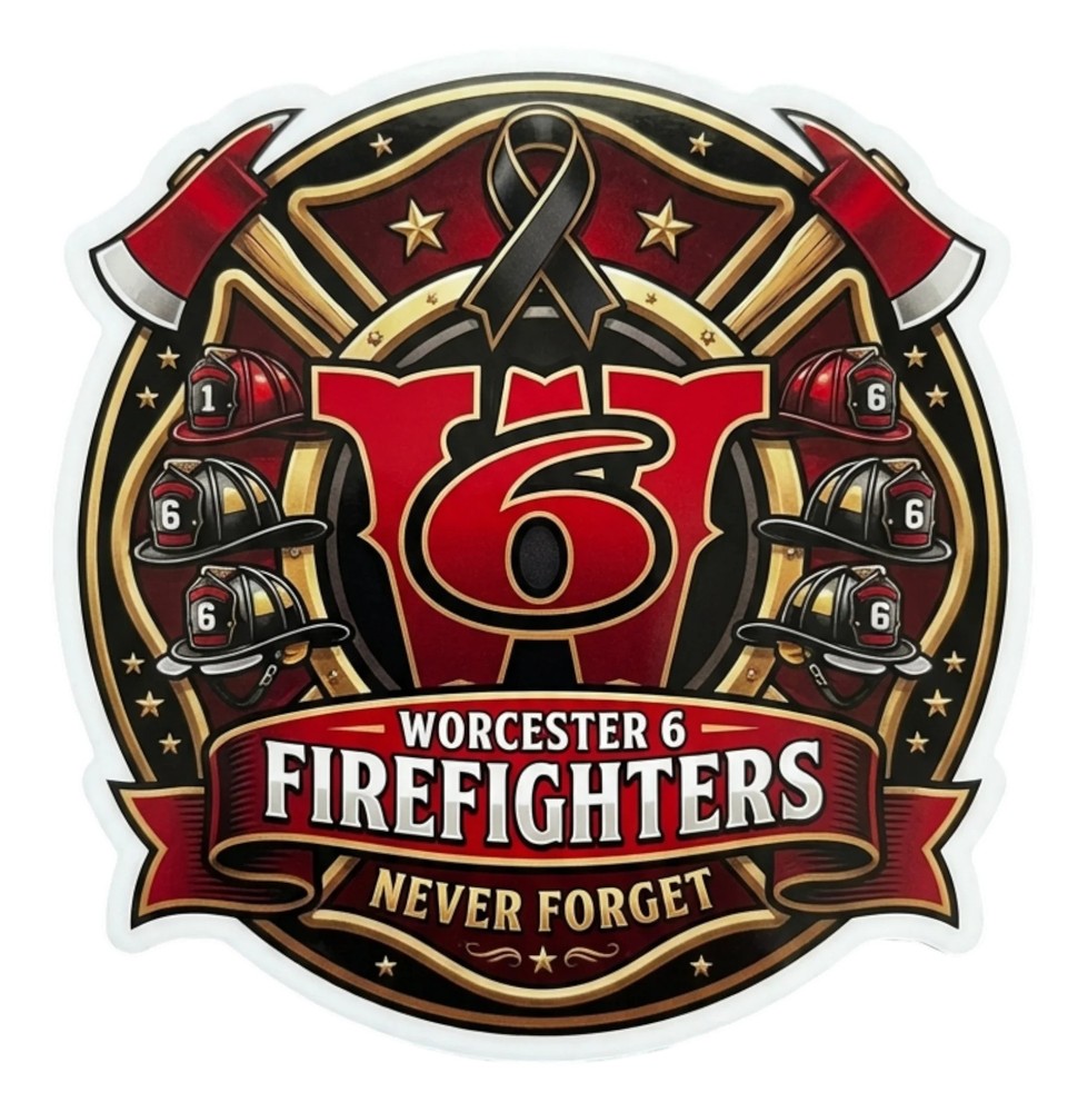 Worcester 6 Memorial Maltese Firefighter Window Decal Sticker - PLATFORM