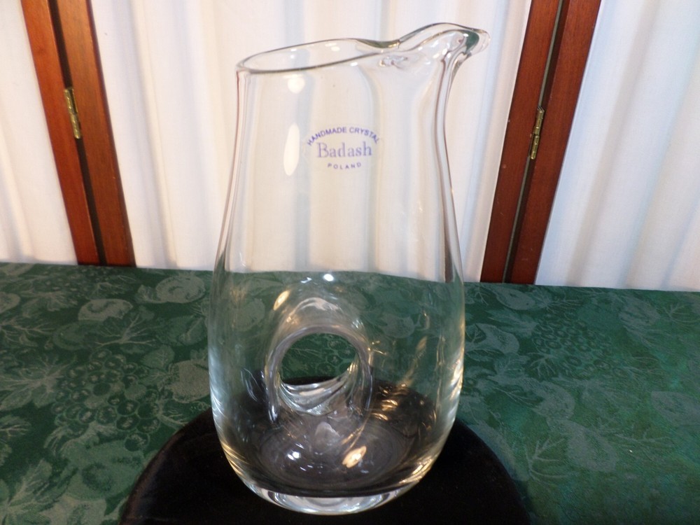 Exquisite Badash Poland Made Decorative Designed Handmade Clear Crystal Pitcher