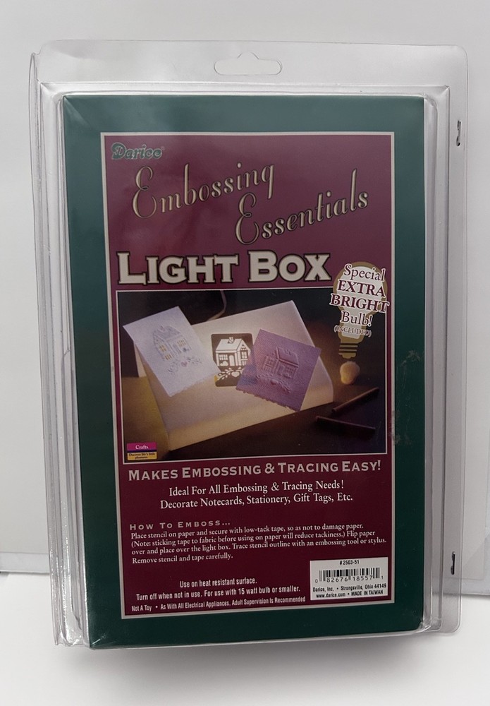 DARICE Embossing Essentials Light Box Template Extra Bright Light Bulb Plug In