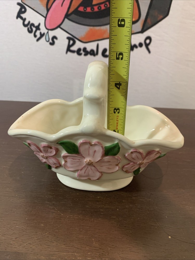 Vintage Ceramic Floral Spring Basket