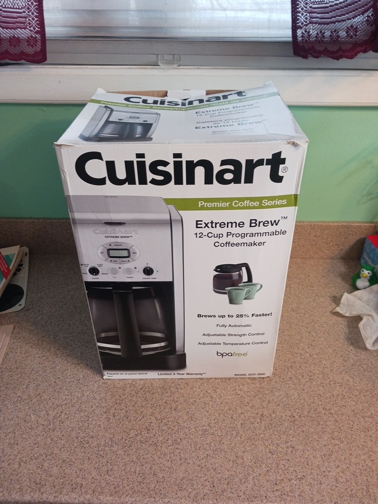 Cuisinart DCC-2650 Extreme Brew 12-Cup Programmable Coffee Maker Silver & Black