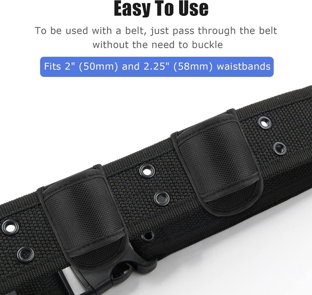 Flashlight Holster for Duty Belt, Open Top D Cell Compact Light Holder Case, Nyl