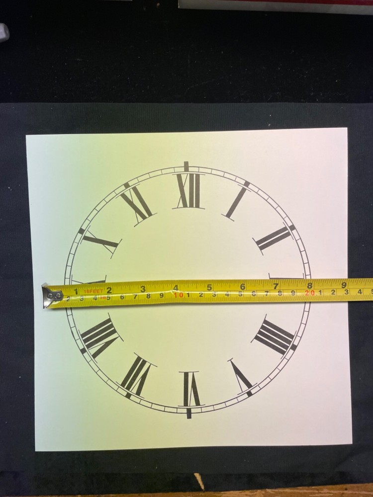 7.5 INCH - PAPER CLOCK DIAL - ROMAN NUMERALS