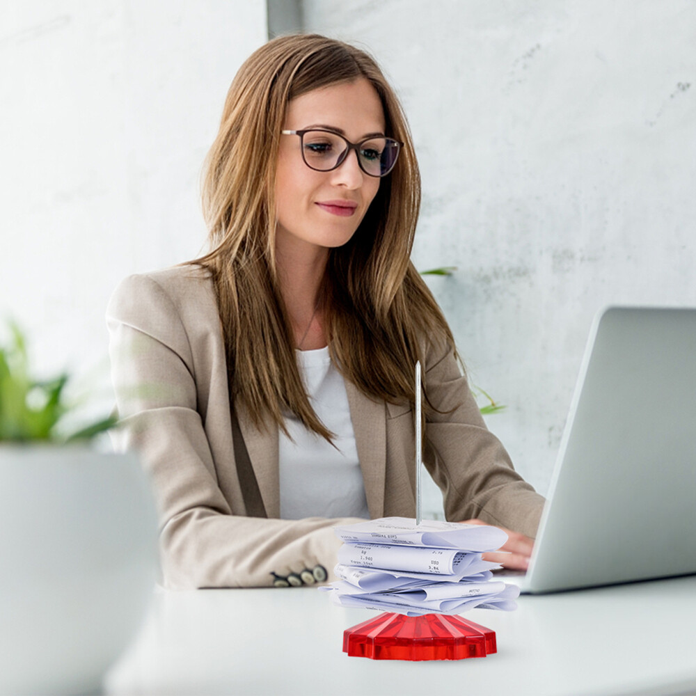 2PCS Message Memo Note Holder Spike Subpoena Fork Bill Desktop Stand Socket New