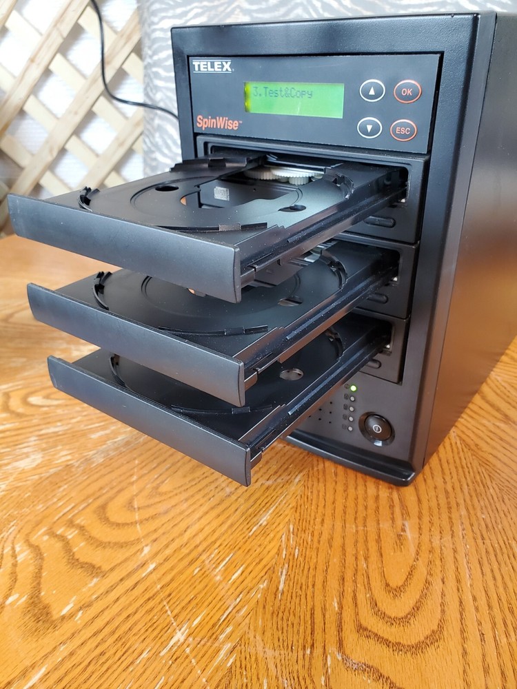 Telex Spinwise CD/DVD Disc Duplicator Copier w/ 3 Drive Bays TESTED & WORKS