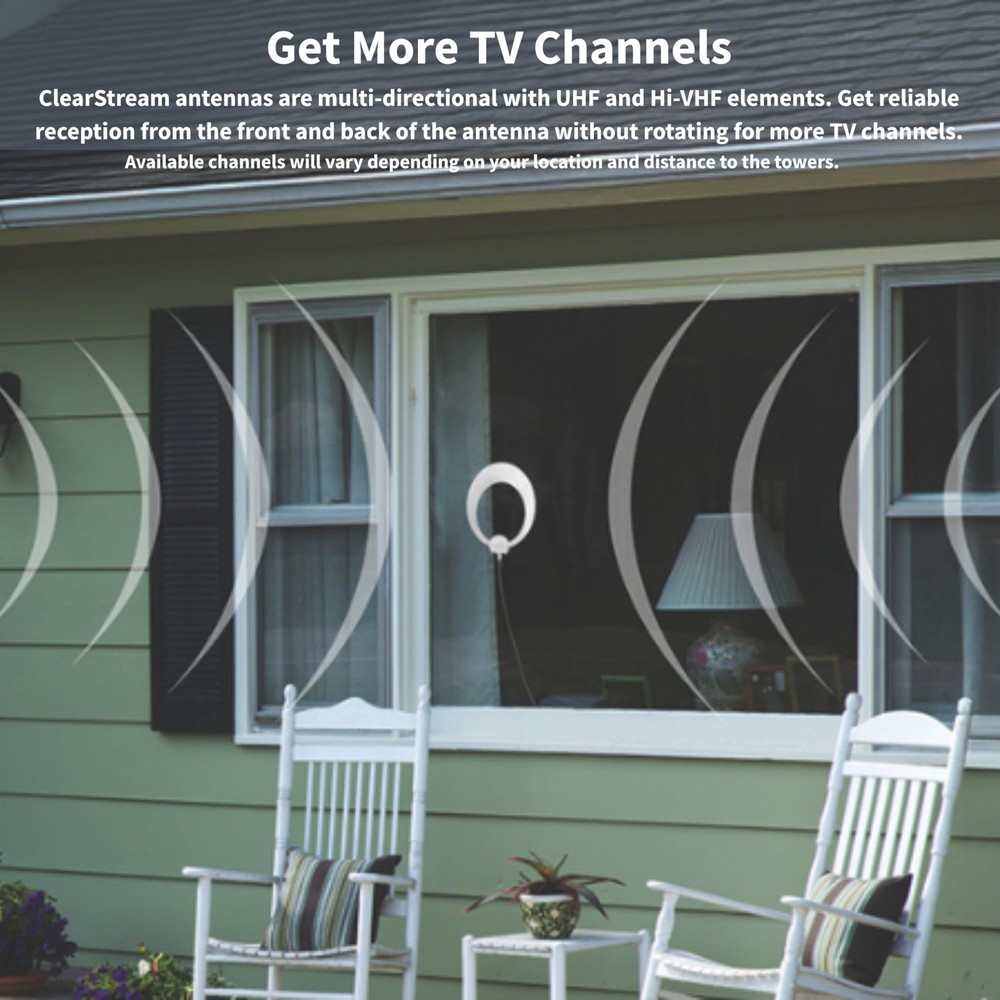 Antennas Direct ClearStream Eclipse Amplified UHF Compact, Black / White