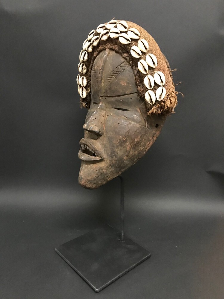 AFRICAN ART DAN MASK WITH STAND