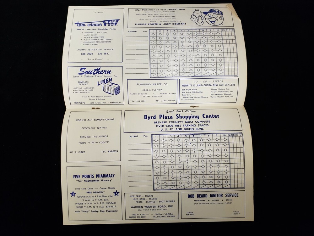 1972 Houston Astros Home Spring Training Program - Unscored