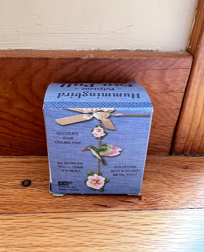 Hummingbird Decorative Ceiling Fan Pull, 7", Polystone, New In Box