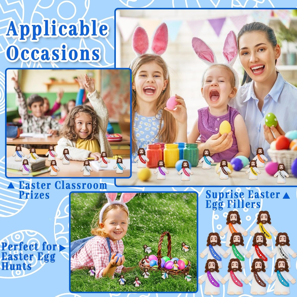 Bamamon 30 Pcs Little Jesus Figures, Mini Figurines in Bulk Multicolor
