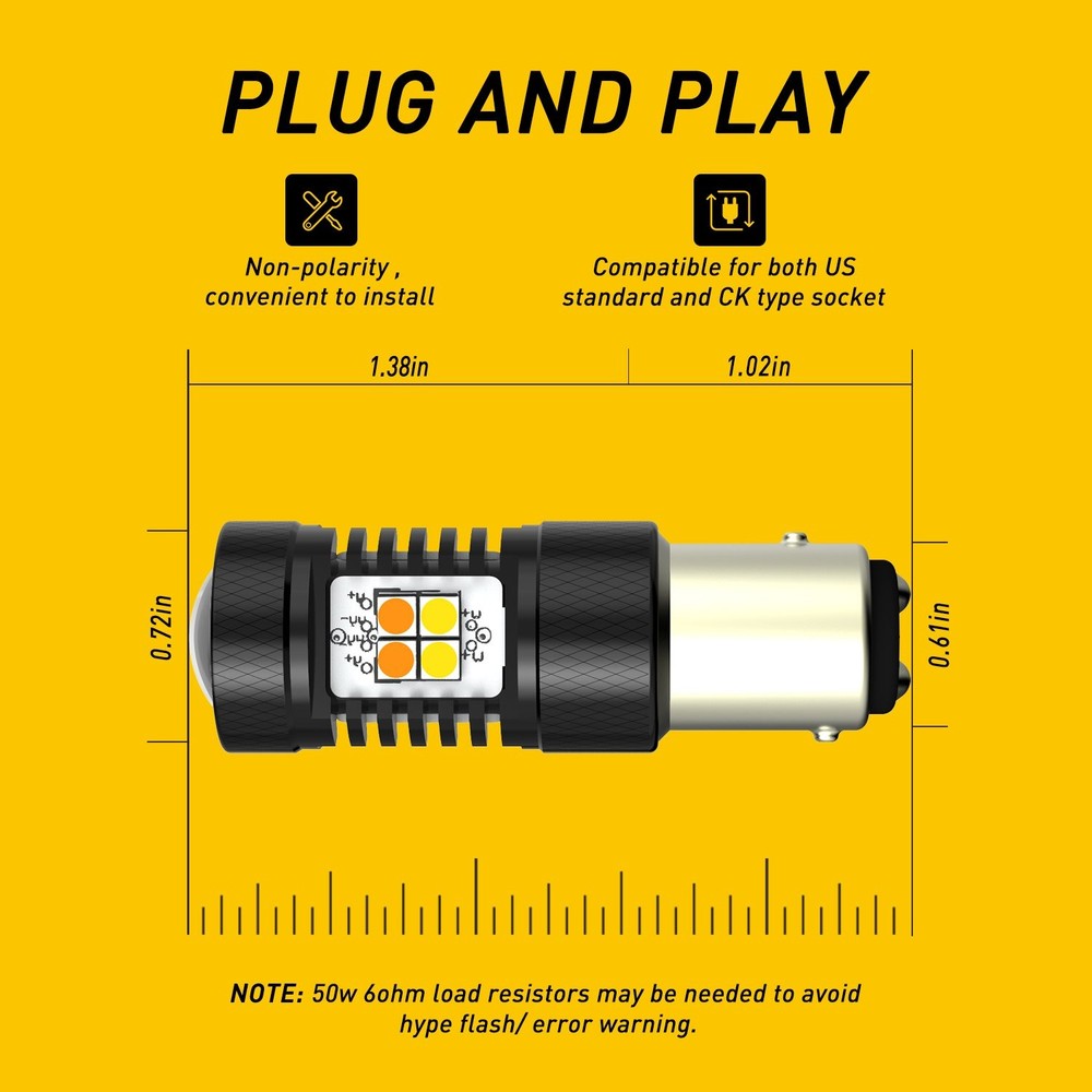 AUXITO 1157 Switchback LED Front Turn Signal Parking DRL Light Bulbs Error Free