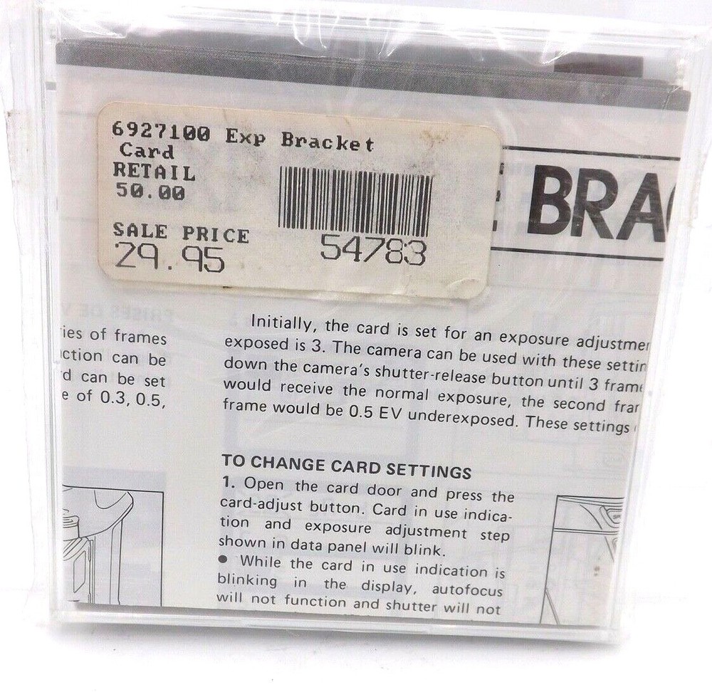 Minolta Exposure Bracketing Card New with Instructions