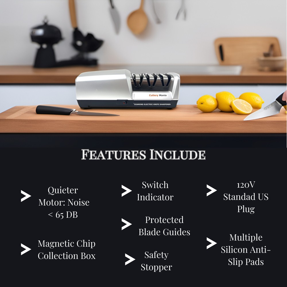 Electric Knife Sharpener New Silver