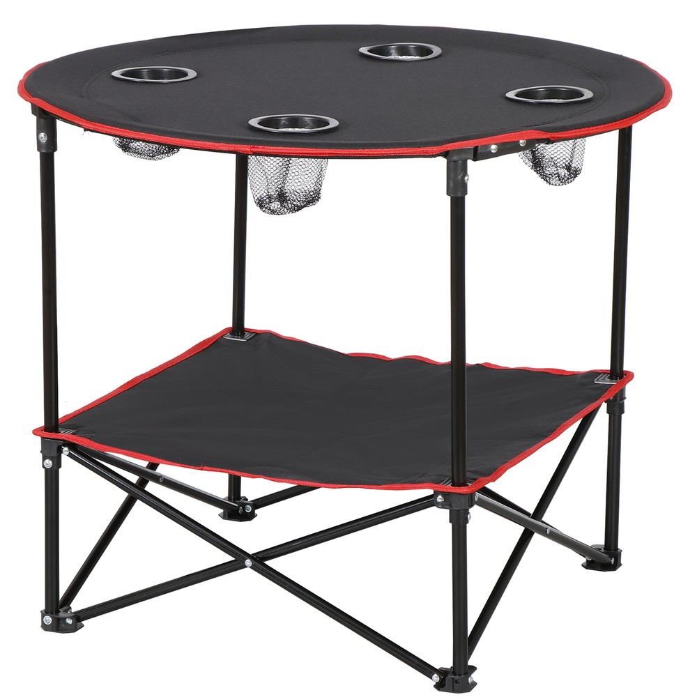 Portable Beach Table Folding Picnic Table with Carry Bag with 4 Cup Holders