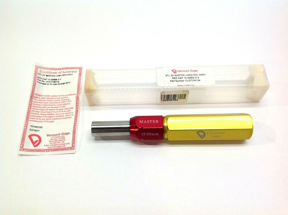 Vermont Gage CUSTOM134 Red Cap 15.00MM X 4