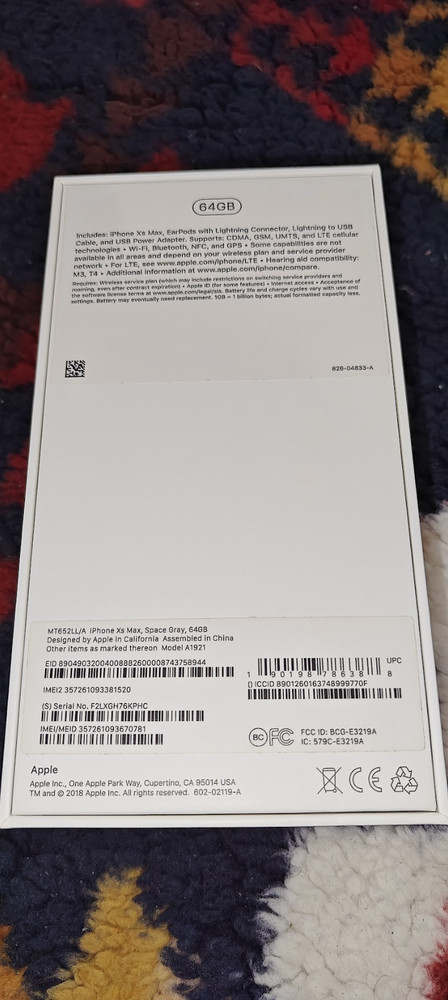 2 iPhone XS Boxes Original Apple Retail Packaging with Manual Sim Tool Only
