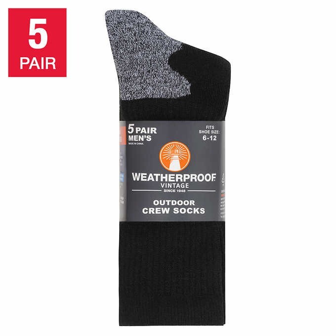 Wool Blend Crew Sock - 5 Pair – Size: 6-12