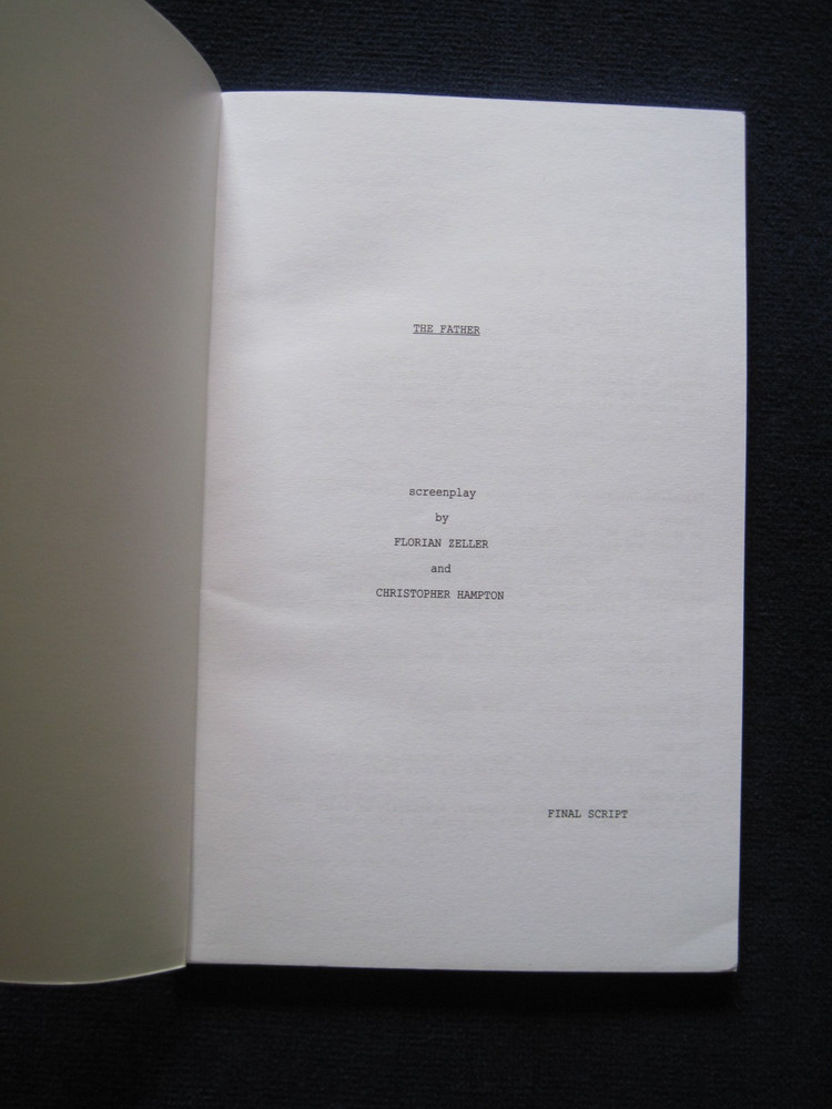 ORIGINAL SCRIPT - THE FATHER - OSCAR CONSIDERATION - 1st Ed in Book Form