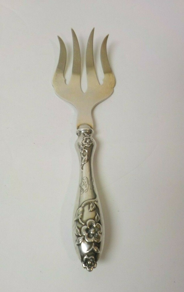 Finland 813 Silver 6.75" Serving Fork, 30 grams, Monogram "K S"
