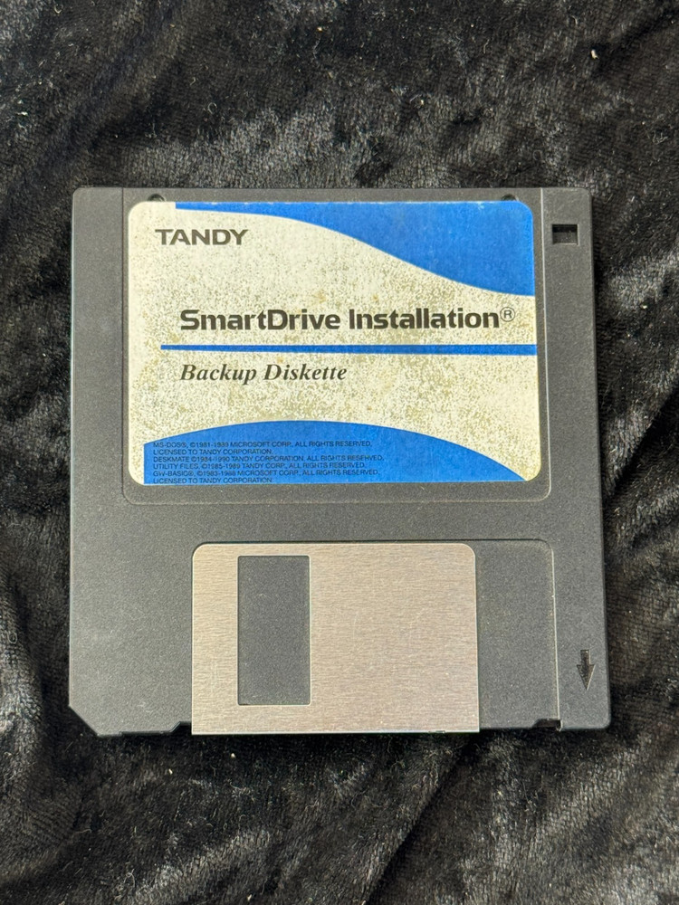 Tandy Smart Drive Installation Backup Diskette 3.5 Media