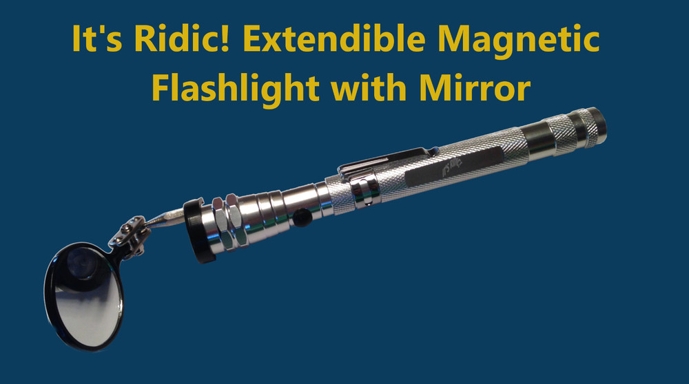 Extendable | Extendible Magnetic LED Flashlight Pickup Tool WITH MIRROR 3LED