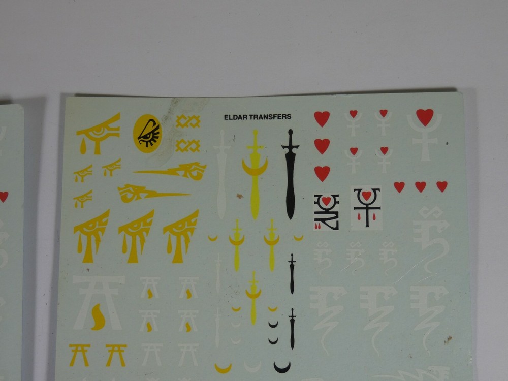 Eldar Transfer Sheet x 2 Fully Intact 40k B533