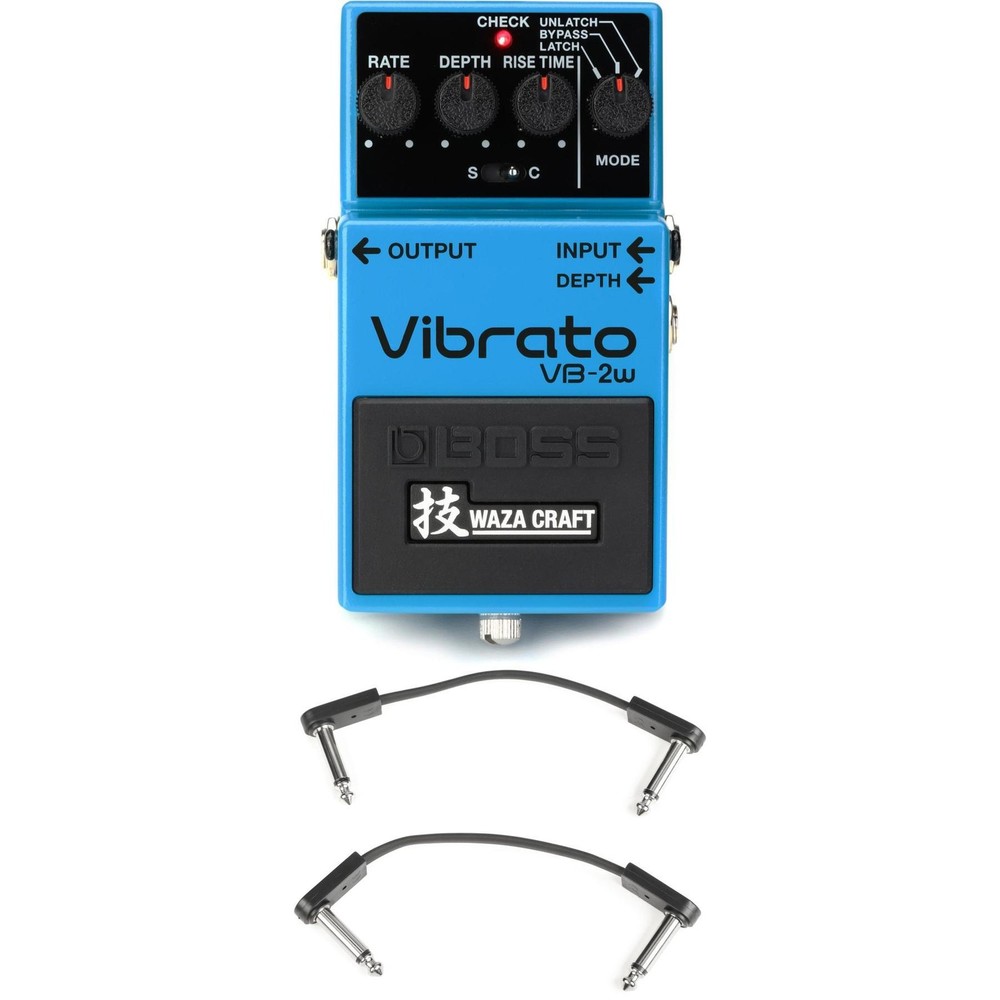 Boss VB-2W Waza Craft Vibrato Pedal with EBS Patch Cables