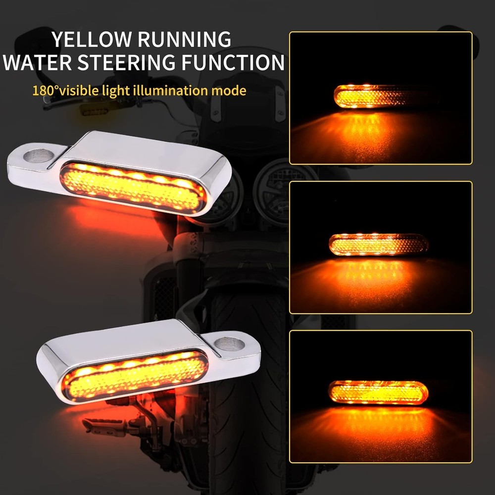 Handlebar LED Turn Signals Mini Motorcycle Blinkers Front Running Lights