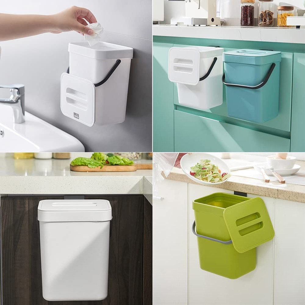 Small Kitchen Compost Bin 3L Kitchen Waste Bin Household Countertop Container...