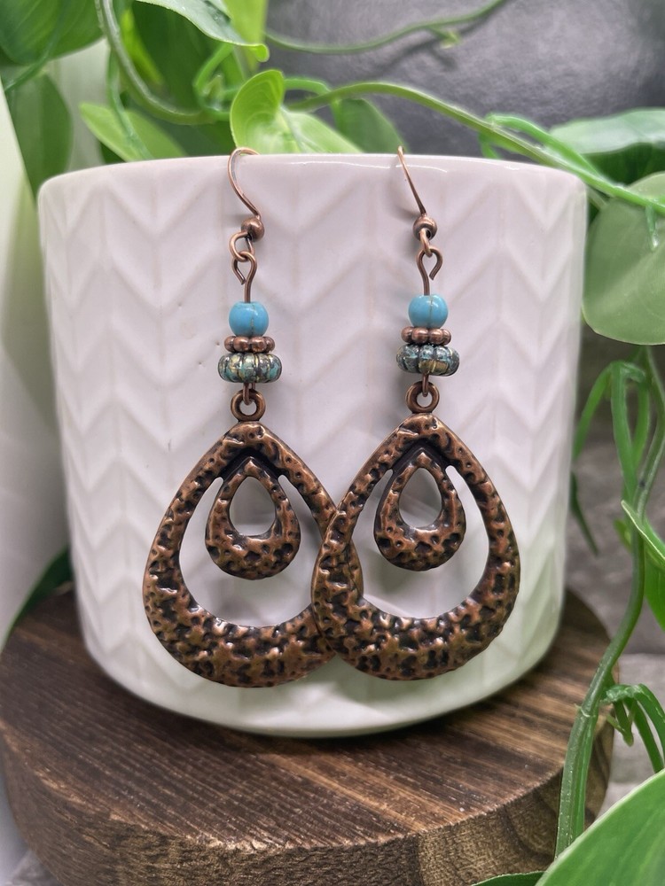 2.5” Copper-tone Retro Boho Dangle Earring Set New Free Ship B4562