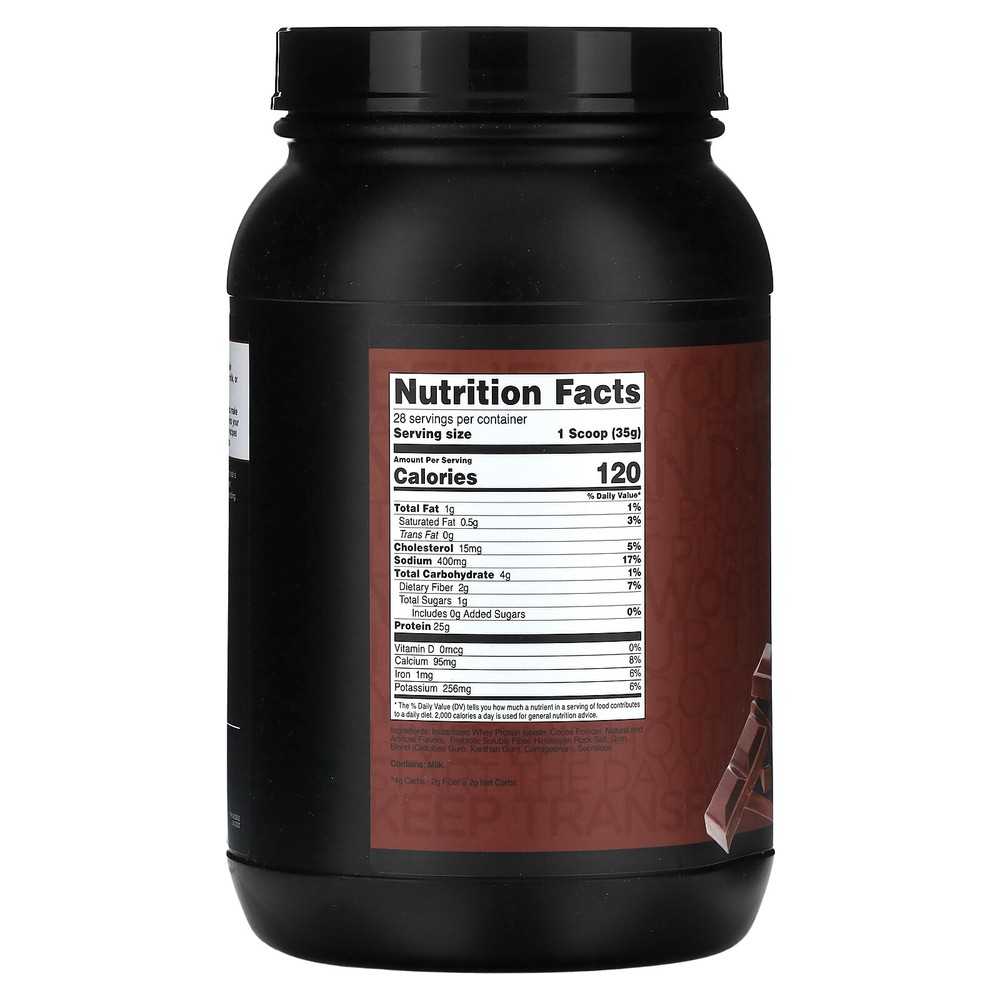 Whey Protein Isolate, Chocolate, 35 oz (980 g)