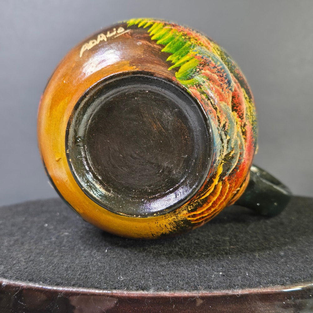 Ecuadorian Hand Painted & Signed Scenic Mug