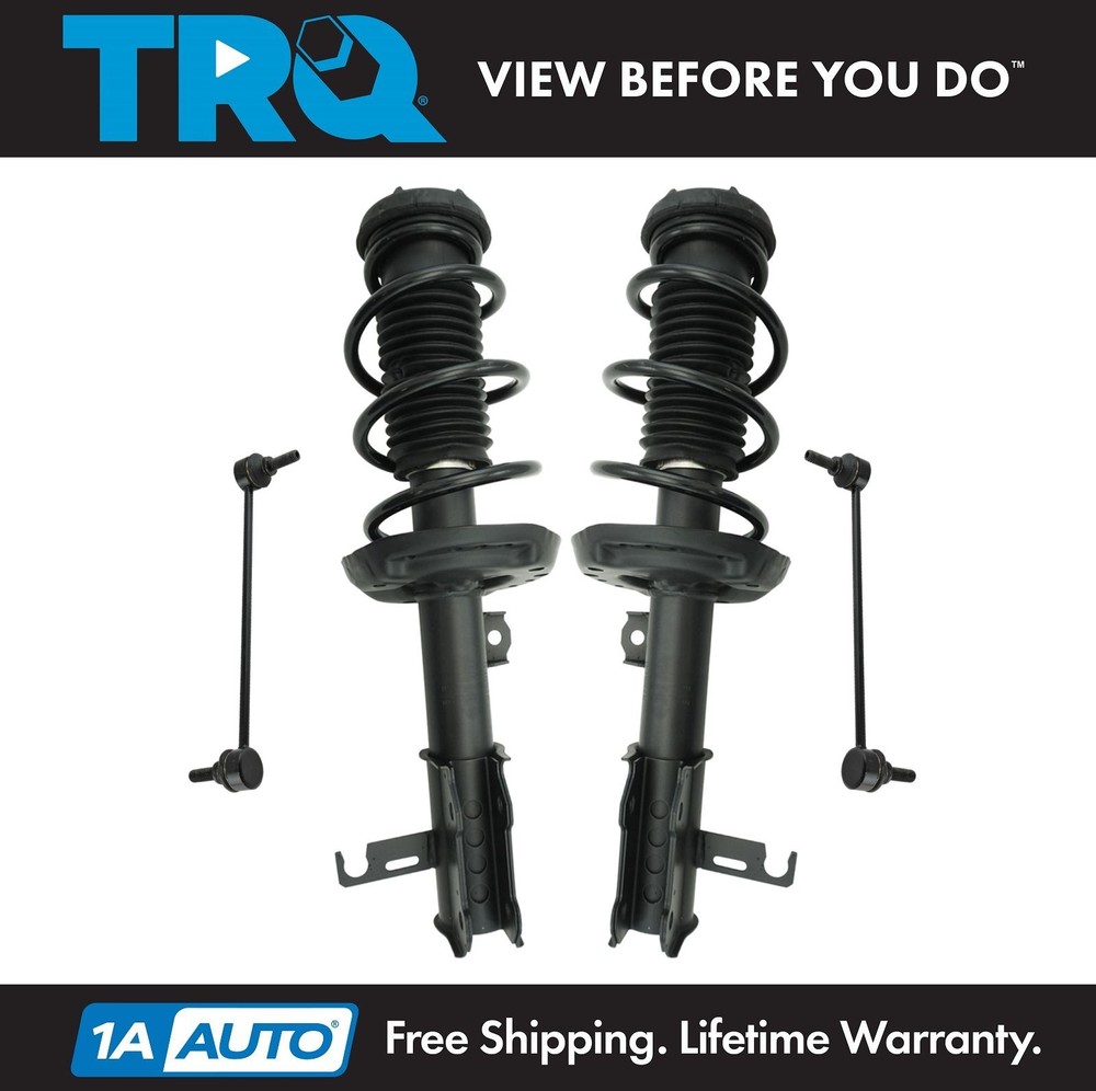 TRQ Front Loaded Complete Strut Spring Assembly Sway Bar Link 4pc Kit for Cruze