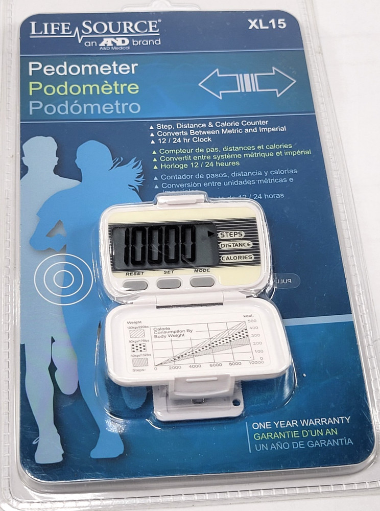 Life Source XL15 Digital Pedometer, White