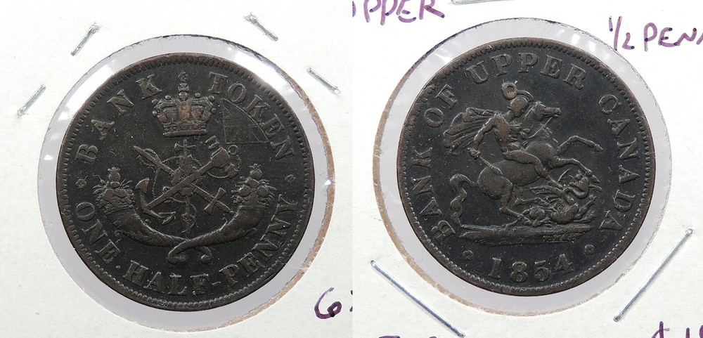 CANADA Upper Canada 1854 Halfpenny Token #WC99466