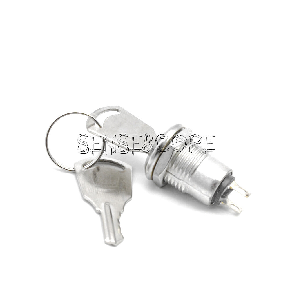 Normally Open Mini Lock Power Switch Security Key 1A 250V Button Kit KS-02 12mm-