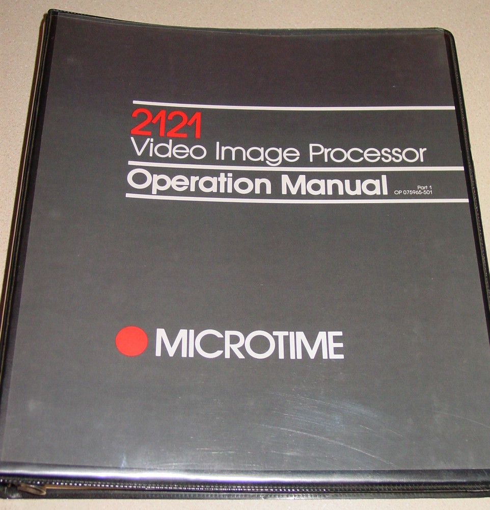 MICROTIME 2121 Video Image Processor Operations Manual repair schematics owners