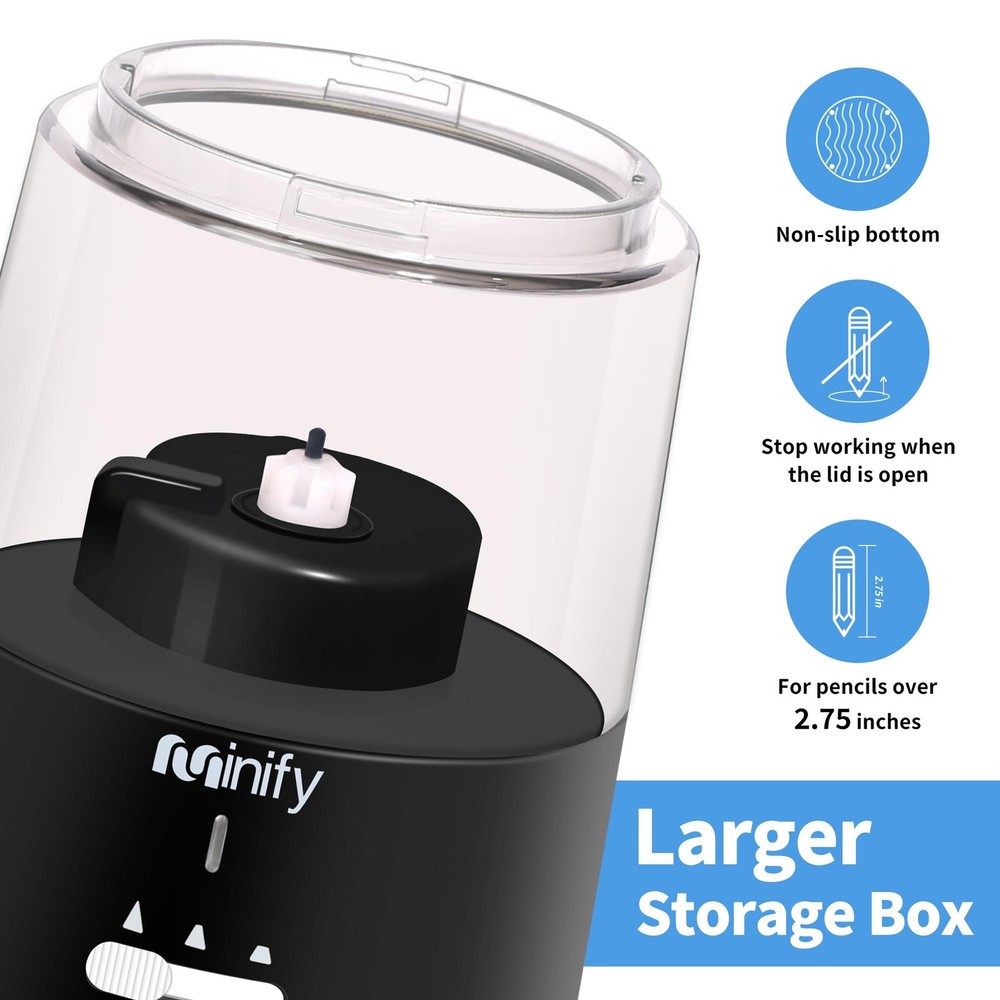 Minify Pencil Sharpener Electric Heavy Lightweight, Black