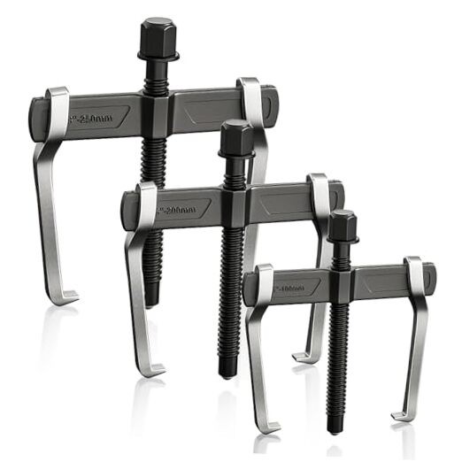 2 Jaw Gear Puller Set, 4'' 6'' 8'' CR-V Steel Bearing Puller Gears Tool