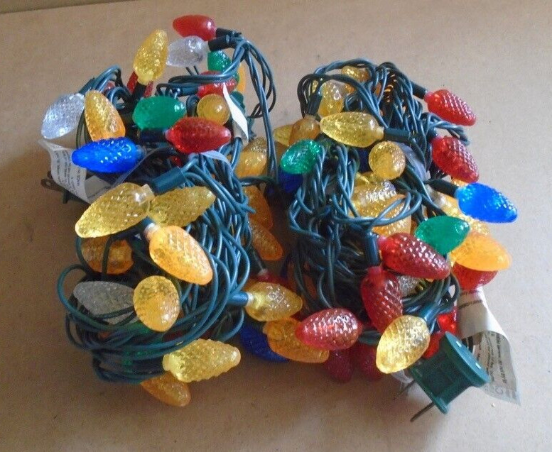 Christmas Lights Celebrations Multi-Color LED 60 Bulbs (C6) 2-String SETS