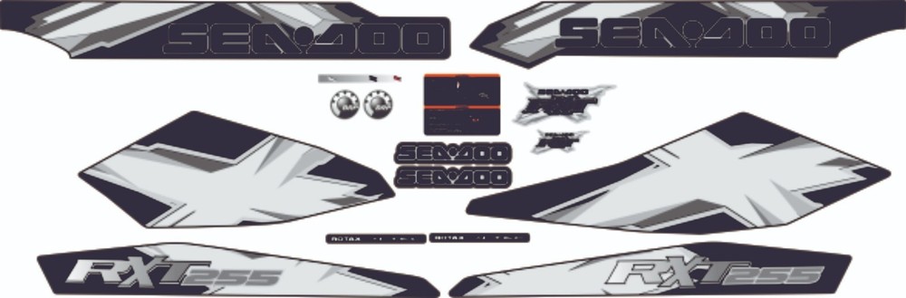 SEADOO RXT X 255 2008 Graphics / Decal / Sticker Kit Custom Grey