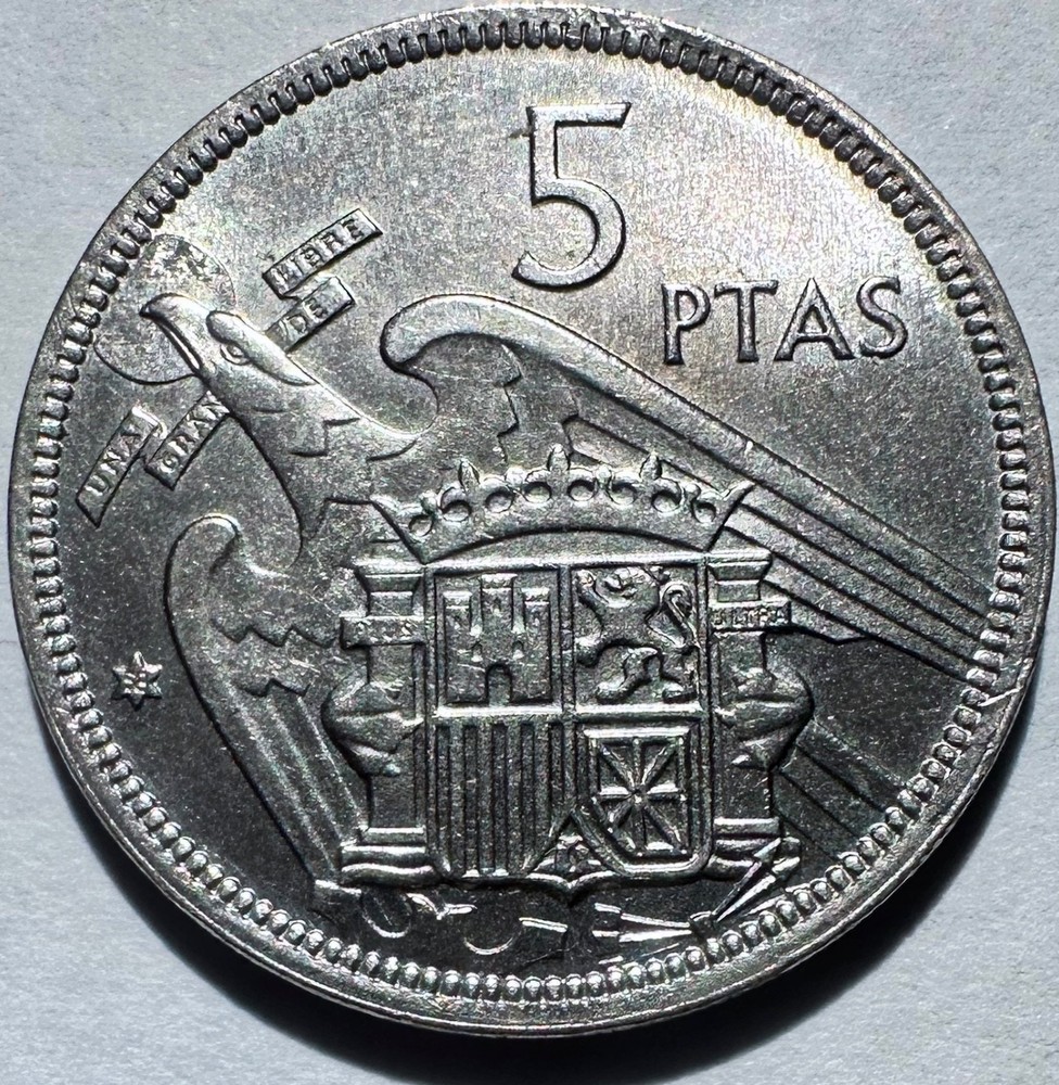 1957 (1958) Spain 5 Centavos, UNC/BU High Catalog Value!