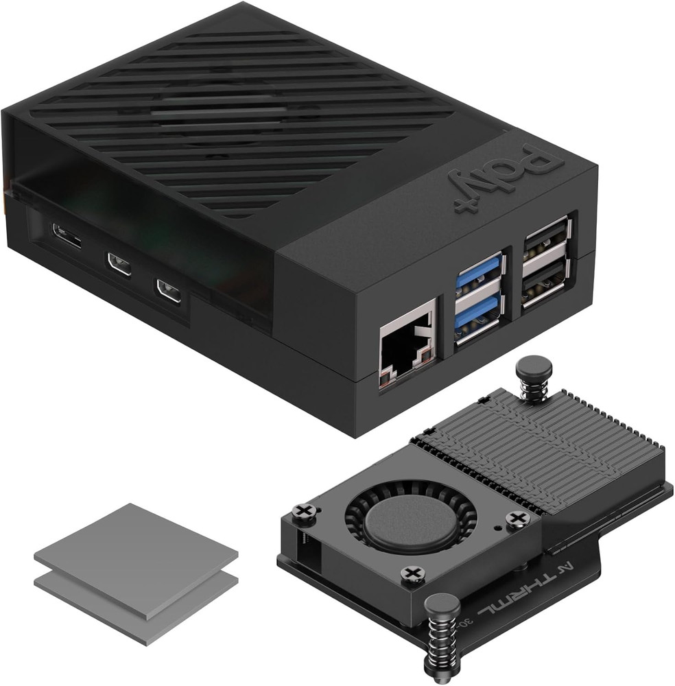 Argon Poly+5 Case with Active Cooler for Raspberry Pi 5 | with Argon THRML 30Mm