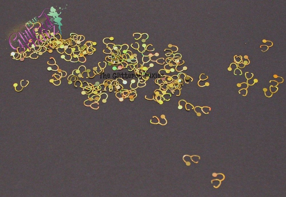 GOLD STETHOSCOPE shape holographic Glitter- Pixie Shapes-